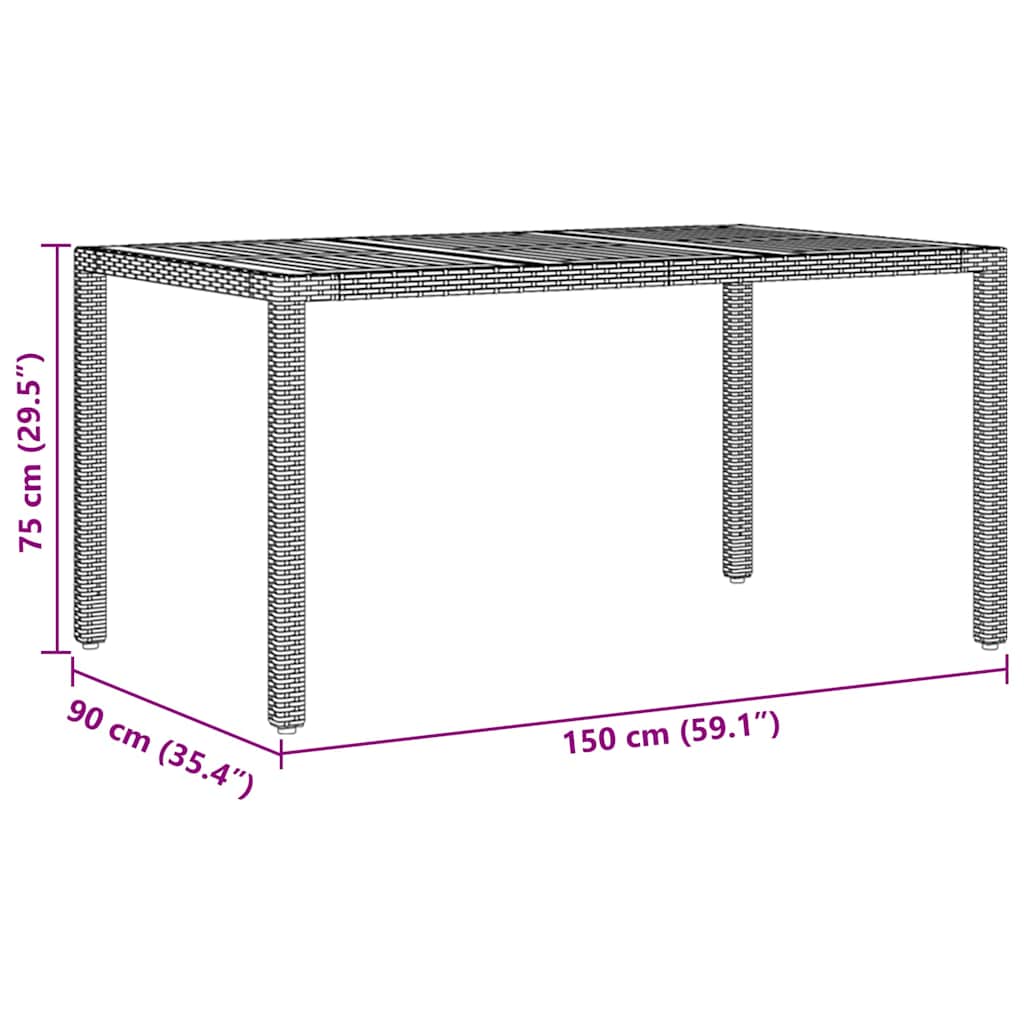 Hage Spisegruppe 7 pcs Beige Poly rattan