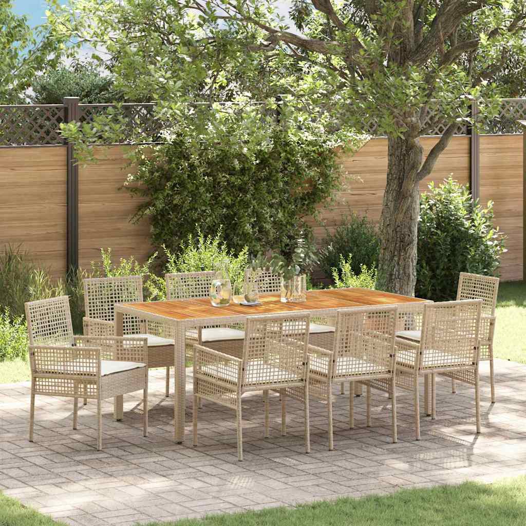 Hage Spisegruppe 9 pcs Beige Poly rattan