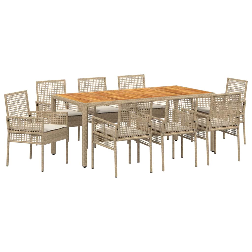 Hage Spisegruppe 9 pcs Beige Poly rattan
