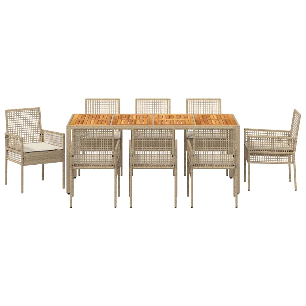 Hage Spisegruppe 9 pcs Beige Poly rattan