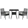 Hage Spisegruppe 3 pcs Svart Poly rattan