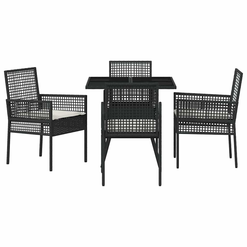 Hage Spisegruppe 5 pcs Svart Poly rattan