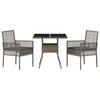 Hage Spisegruppe 3 pcs Grå Poly rattan