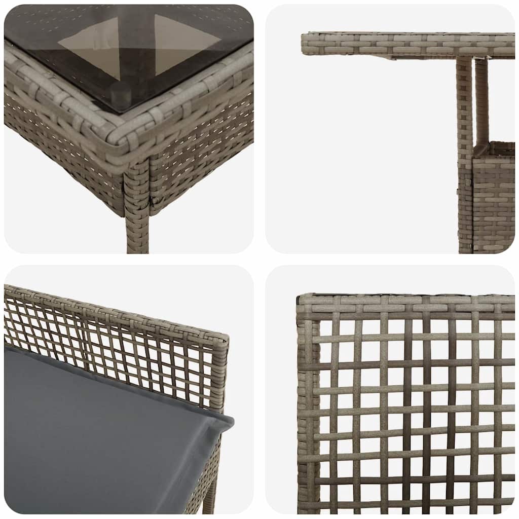 Hage Spisegruppe 5 pcs Grå Poly rattan