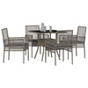 Hage Spisegruppe 5 pcs Grå Poly rattan