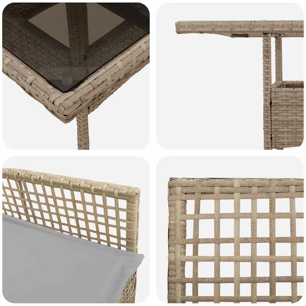 Hage Spisegruppe 3 pcs Beige Poly rattan