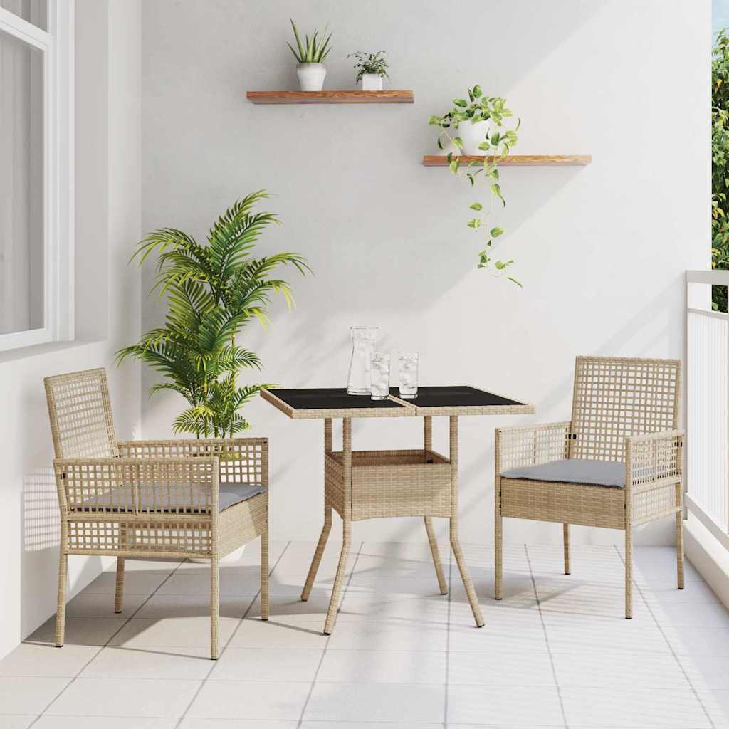 Hage Spisegruppe 3 pcs Beige Poly rattan