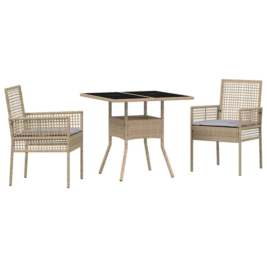 Hage Spisegruppe 3 pcs Beige Poly rattan