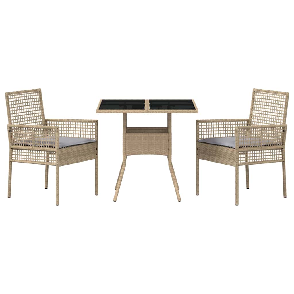 Hage Spisegruppe 3 pcs Beige Poly rattan