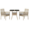 Hage Spisegruppe 3 pcs Beige Poly rattan