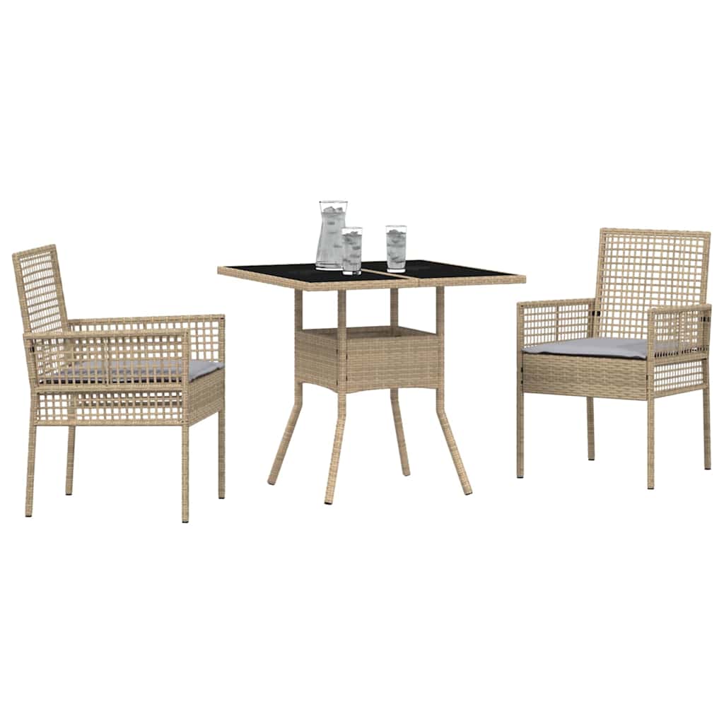 Hage Spisegruppe 3 pcs Beige Poly rattan