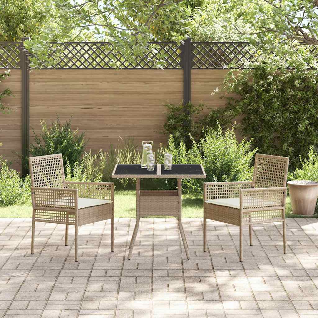 Hage Spisegruppe 3 pcs Beige Poly rattan