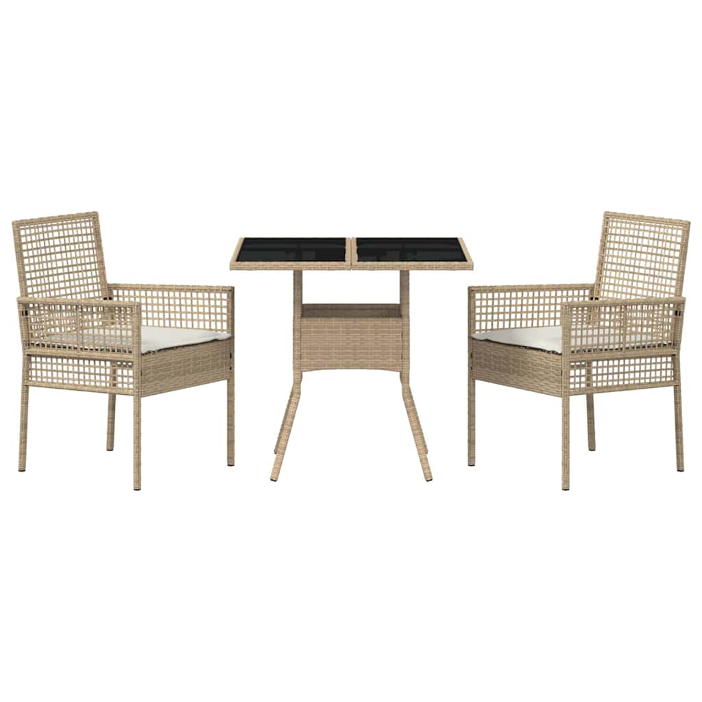 Hage Spisegruppe 3 pcs Beige Poly rattan