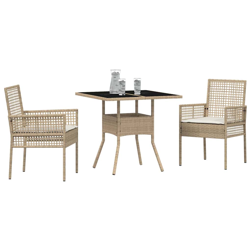 Hage Spisegruppe 3 pcs Beige Poly rattan