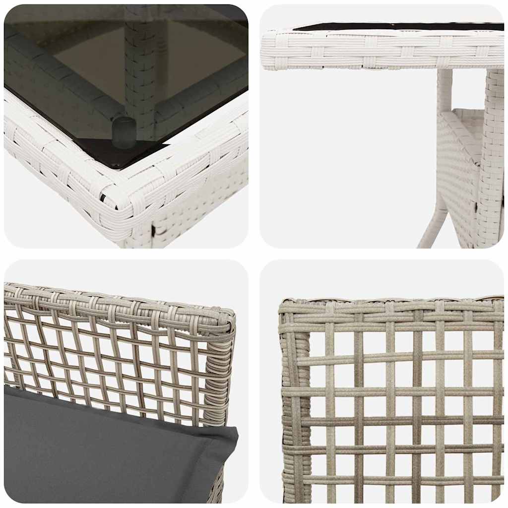 Hage Spisegruppe 3 pcs Grå Poly rattan