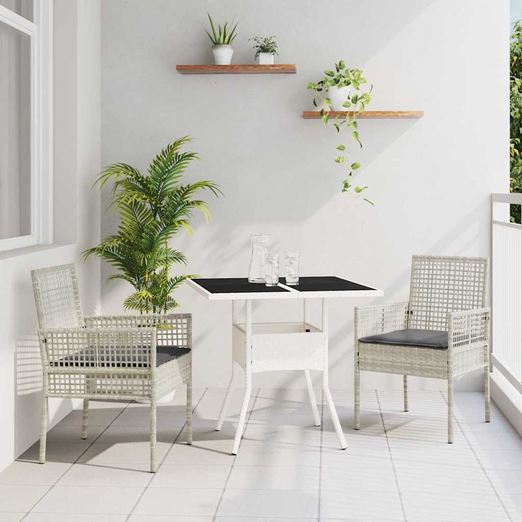 Hage Spisegruppe 3 pcs Grå Poly rattan