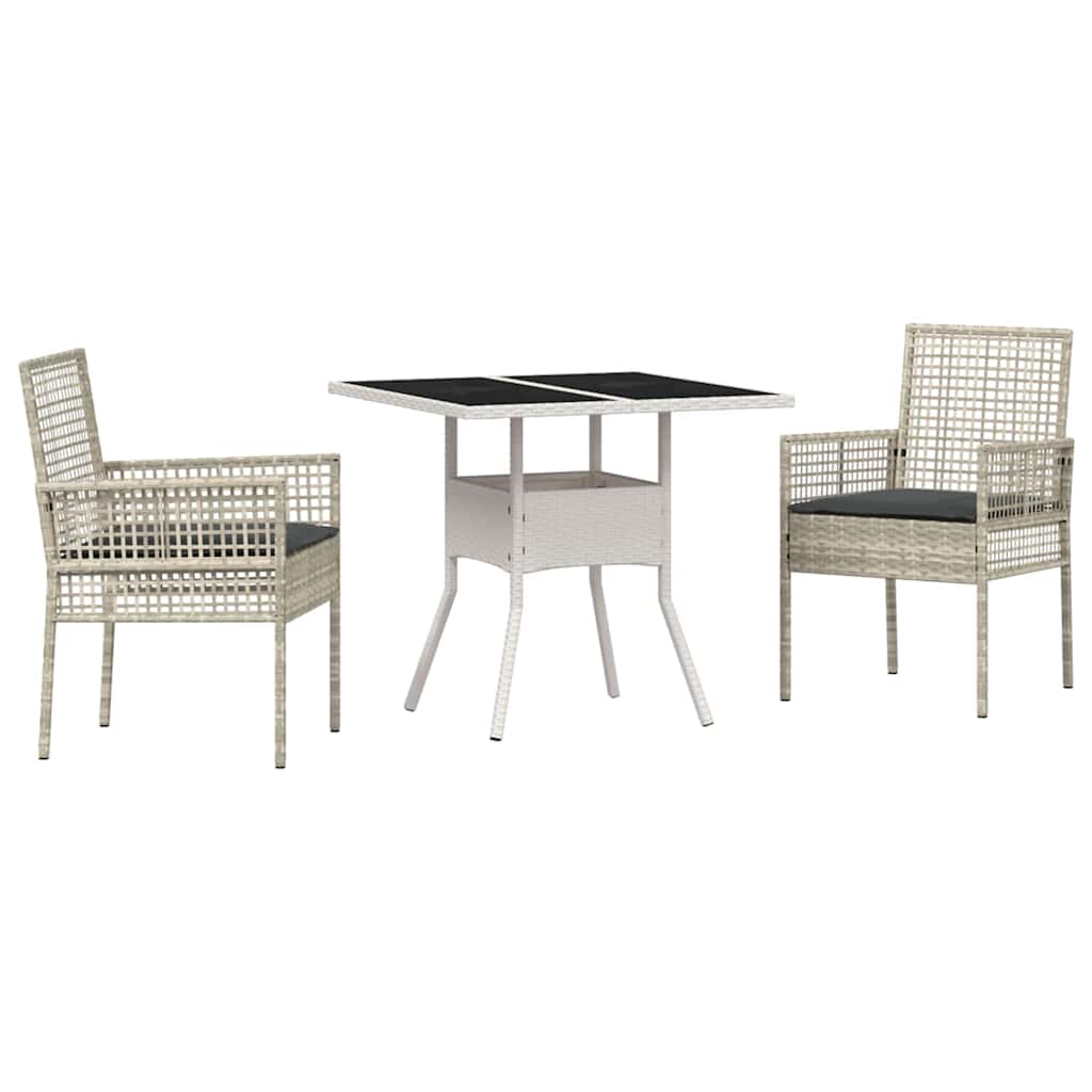 Hage Spisegruppe 3 pcs Grå Poly rattan