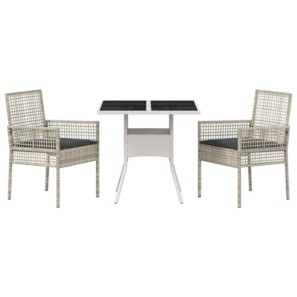 Hage Spisegruppe 3 pcs Grå Poly rattan