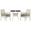 Hage Spisegruppe 3 pcs Grå Poly rattan