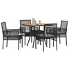 Hage Spisegruppe 5 pcs Svart Poly rattan