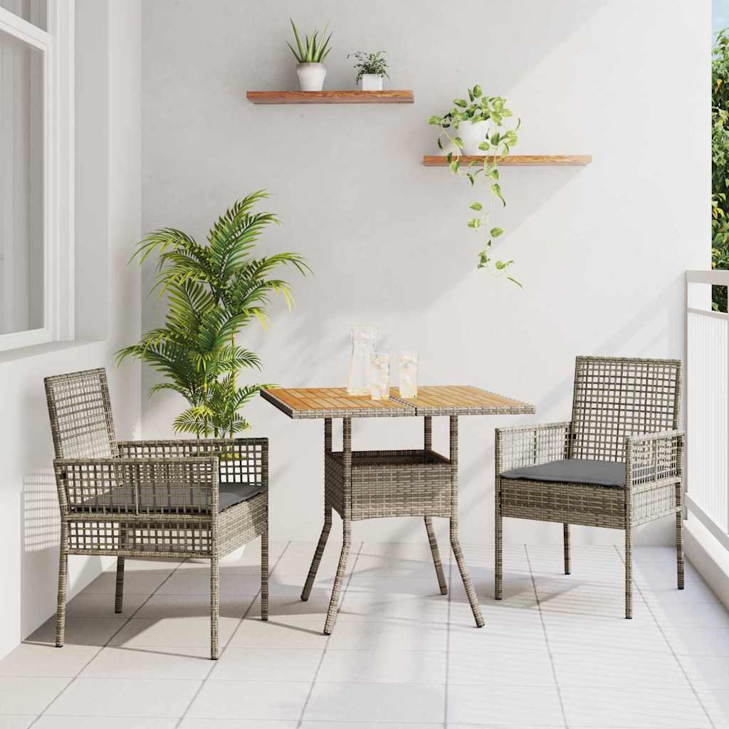 Hage Spisegruppe 3 pcs Grå Poly rattan