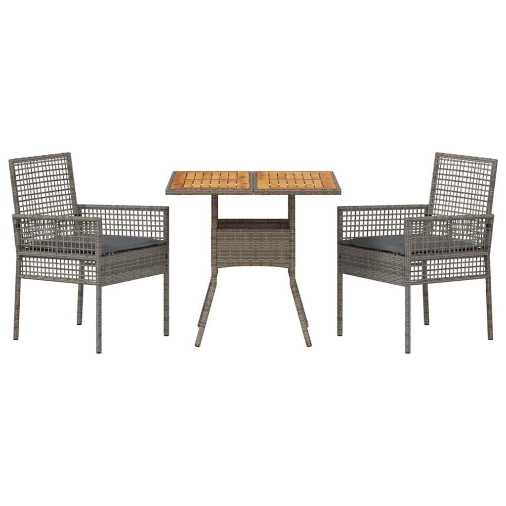 Hage Spisegruppe 3 pcs Grå Poly rattan