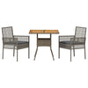 Hage Spisegruppe 3 pcs Grå Poly rattan