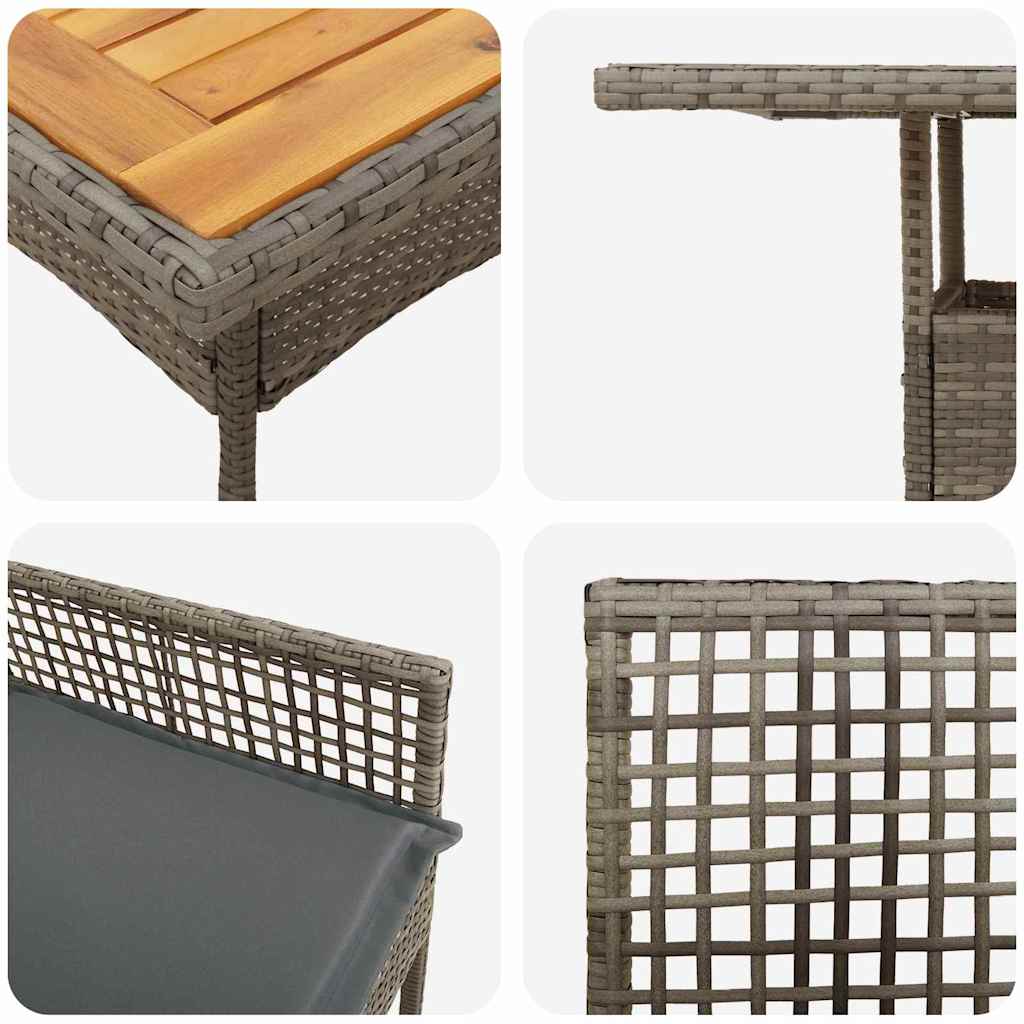 Hage Spisegruppe 5 pcs Grå Poly rattan