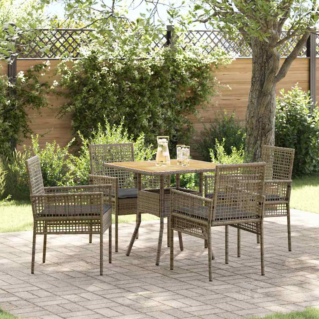 Hage Spisegruppe 5 pcs Grå Poly rattan