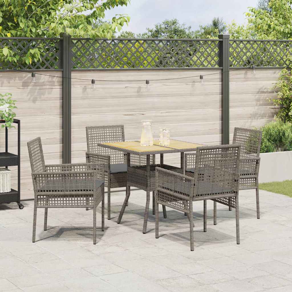Hage Spisegruppe 5 pcs Grå Poly rattan