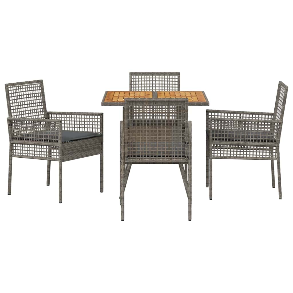Hage Spisegruppe 5 pcs Grå Poly rattan
