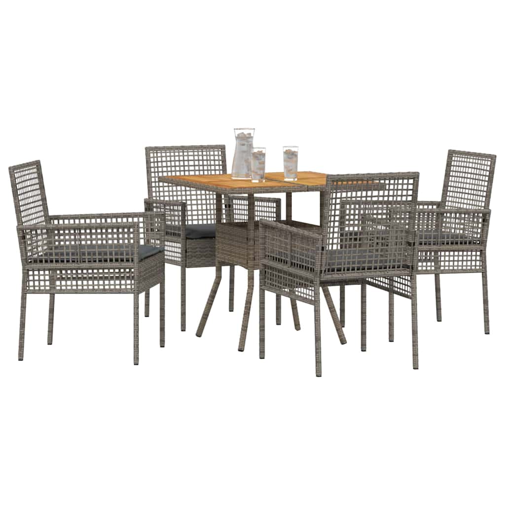 Hage Spisegruppe 5 pcs Grå Poly rattan