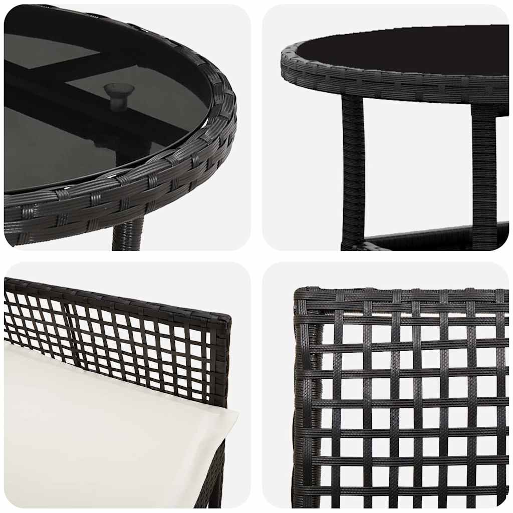 Hage Spisegruppe 5 pcs Svart Poly rattan
