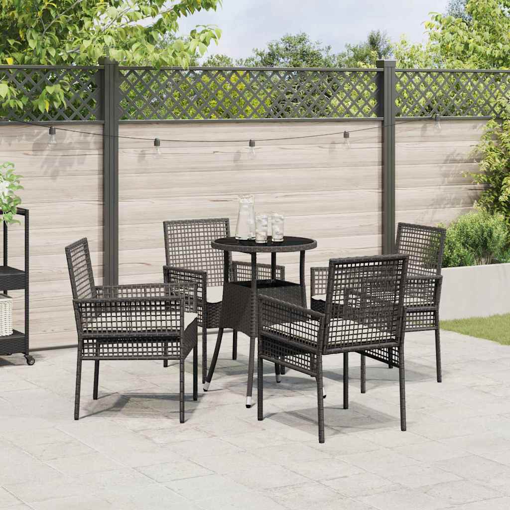 Hage Spisegruppe 5 pcs Svart Poly rattan