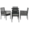 Hage Spisegruppe 5 pcs Svart Poly rattan