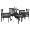Hage Spisegruppe 5 pcs Svart Poly rattan