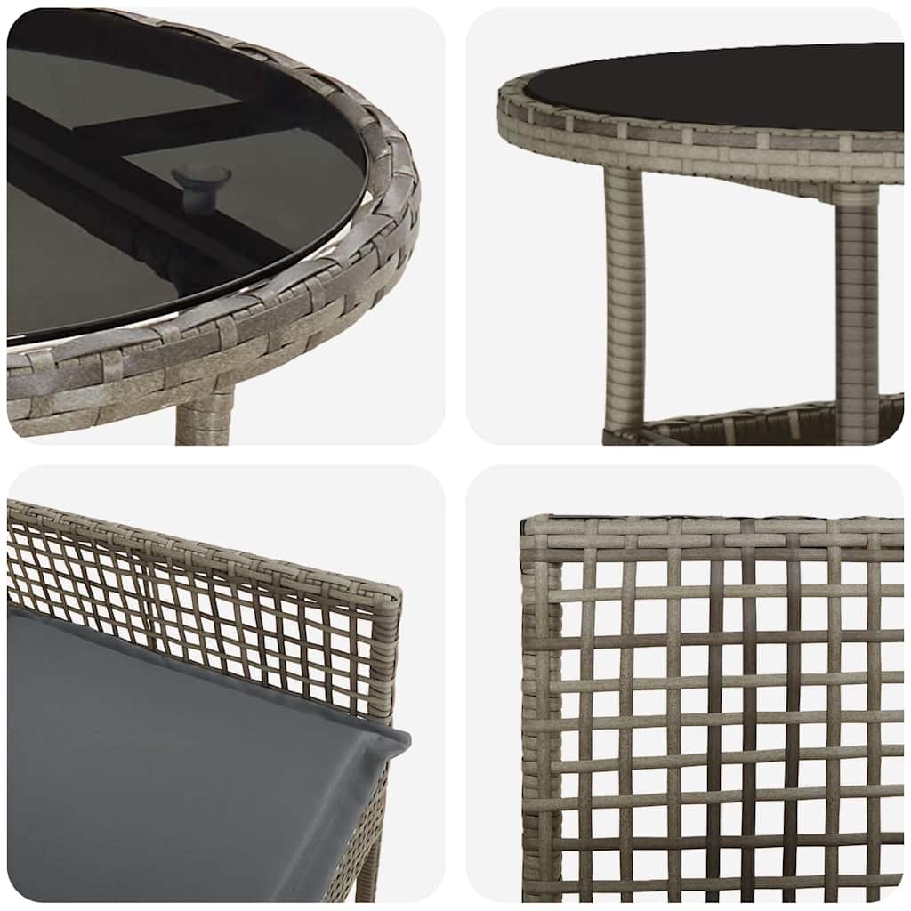 Hage Spisegruppe 5 pcs Grå Poly rattan