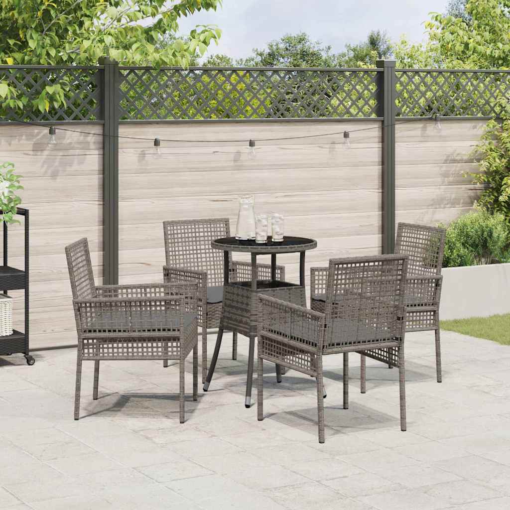 Hage Spisegruppe 5 pcs Grå Poly rattan