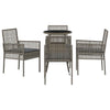 Hage Spisegruppe 5 pcs Grå Poly rattan