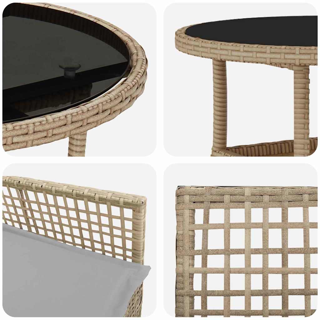 Hage Spisegruppe 3 pcs Beige Poly rattan