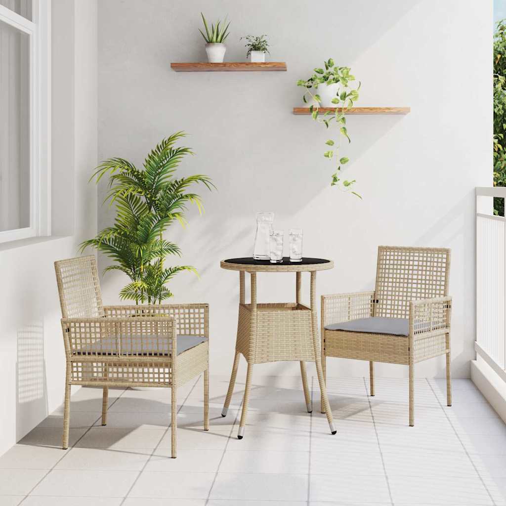 Hage Spisegruppe 3 pcs Beige Poly rattan
