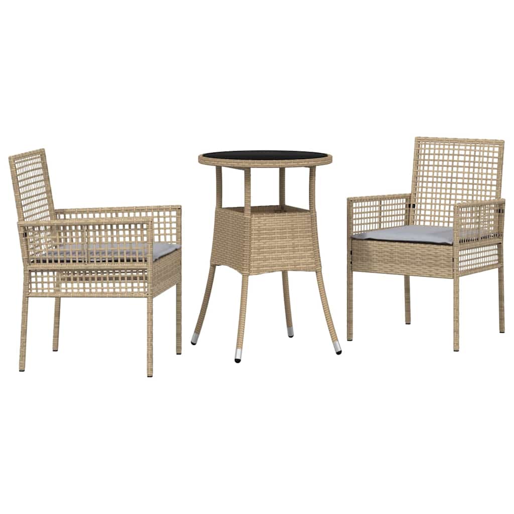 Hage Spisegruppe 3 pcs Beige Poly rattan