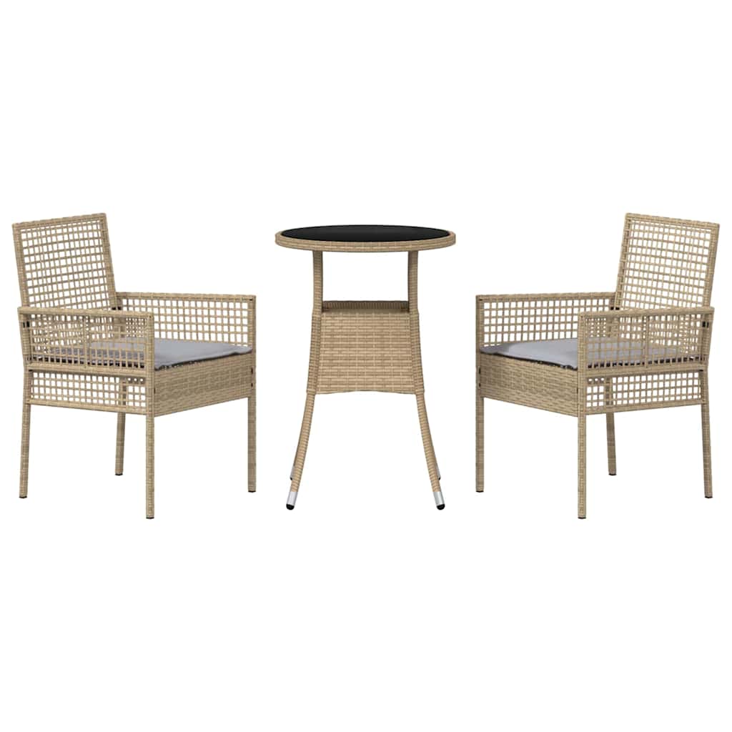 Hage Spisegruppe 3 pcs Beige Poly rattan