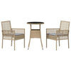 Hage Spisegruppe 3 pcs Beige Poly rattan