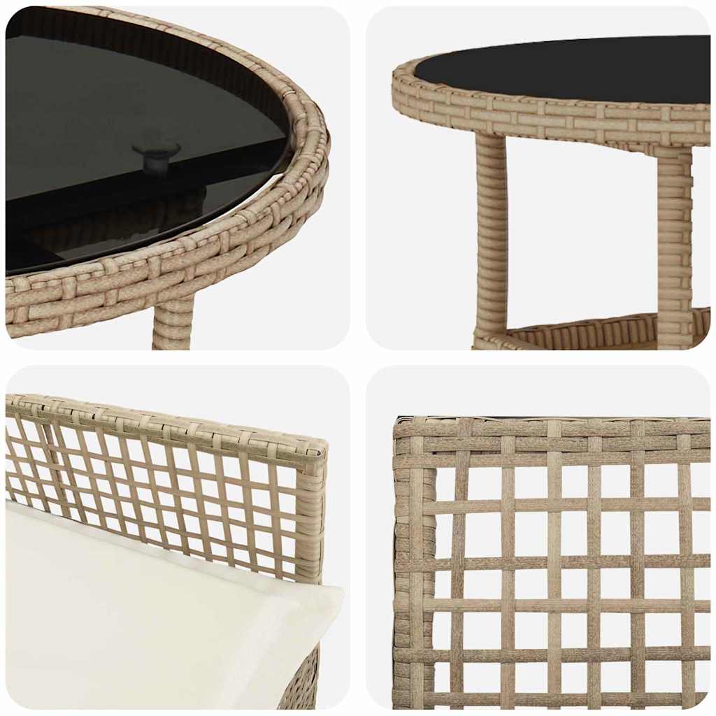 Hage Spisegruppe 5 pcs Beige Poly rattan