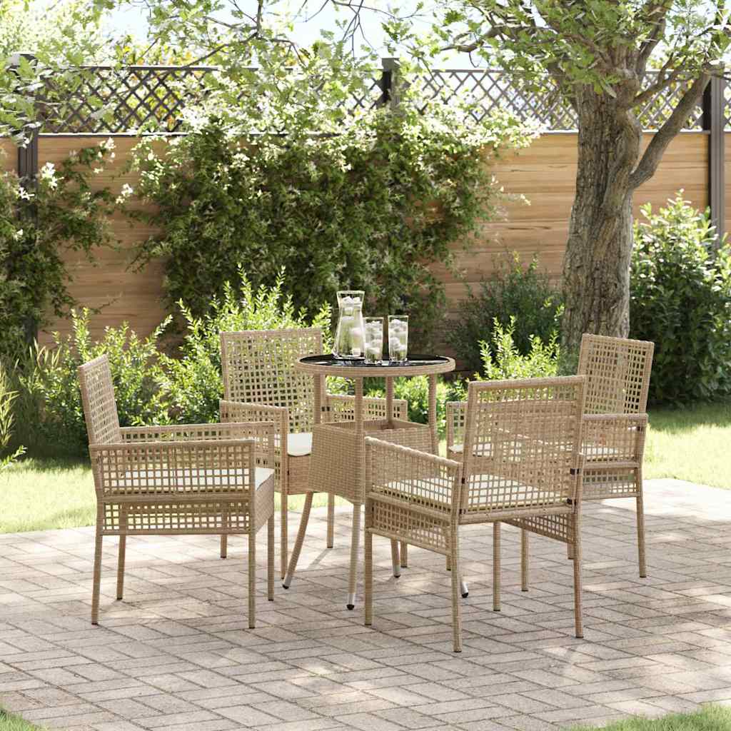 Hage Spisegruppe 5 pcs Beige Poly rattan