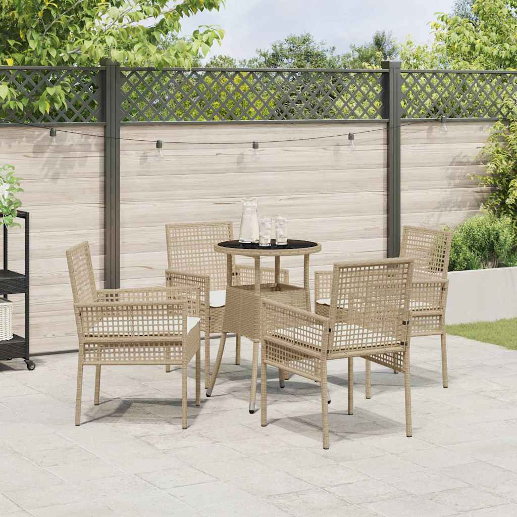 Hage Spisegruppe 5 pcs Beige Poly rattan