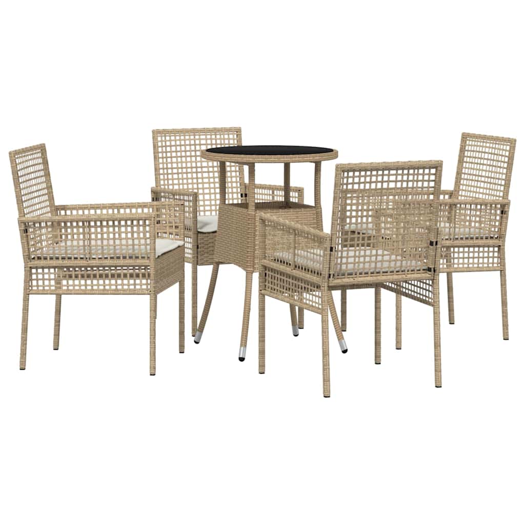 Hage Spisegruppe 5 pcs Beige Poly rattan