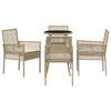 Hage Spisegruppe 5 pcs Beige Poly rattan