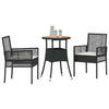 Hage Spisegruppe 3 pcs Svart Poly rattan